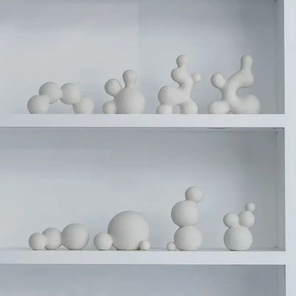Minimalist white speckled geometric ceramic handicraft living room sphere