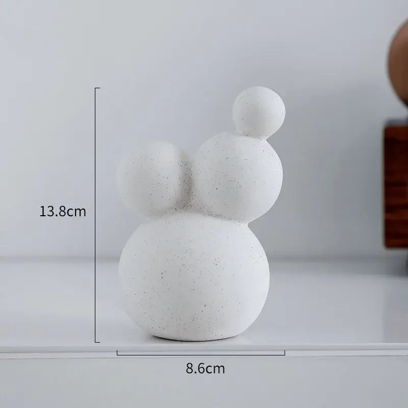 Minimalist white speckled geometric ceramic handicraft living room sphere