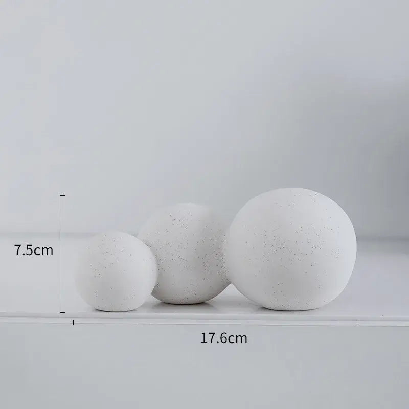 Minimalist white speckled geometric ceramic handicraft living room sphere
