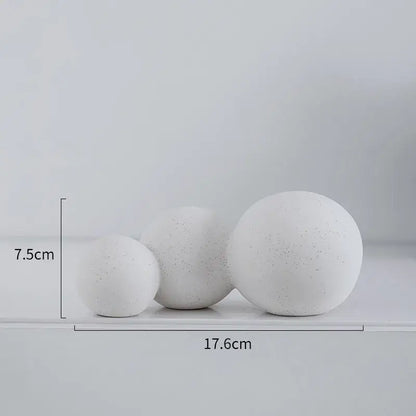 Minimalist white speckled geometric ceramic handicraft living room sphere