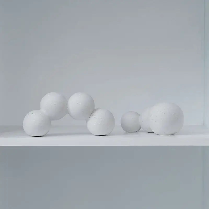 Minimalist white speckled geometric ceramic handicraft living room sphere