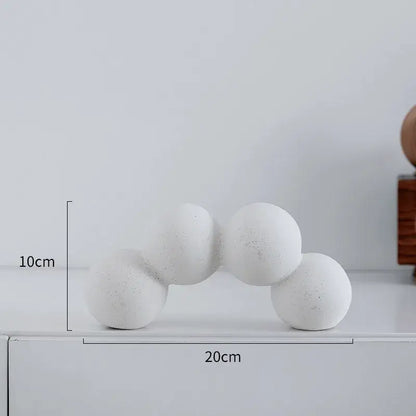 Minimalist white speckled geometric ceramic handicraft living room sphere