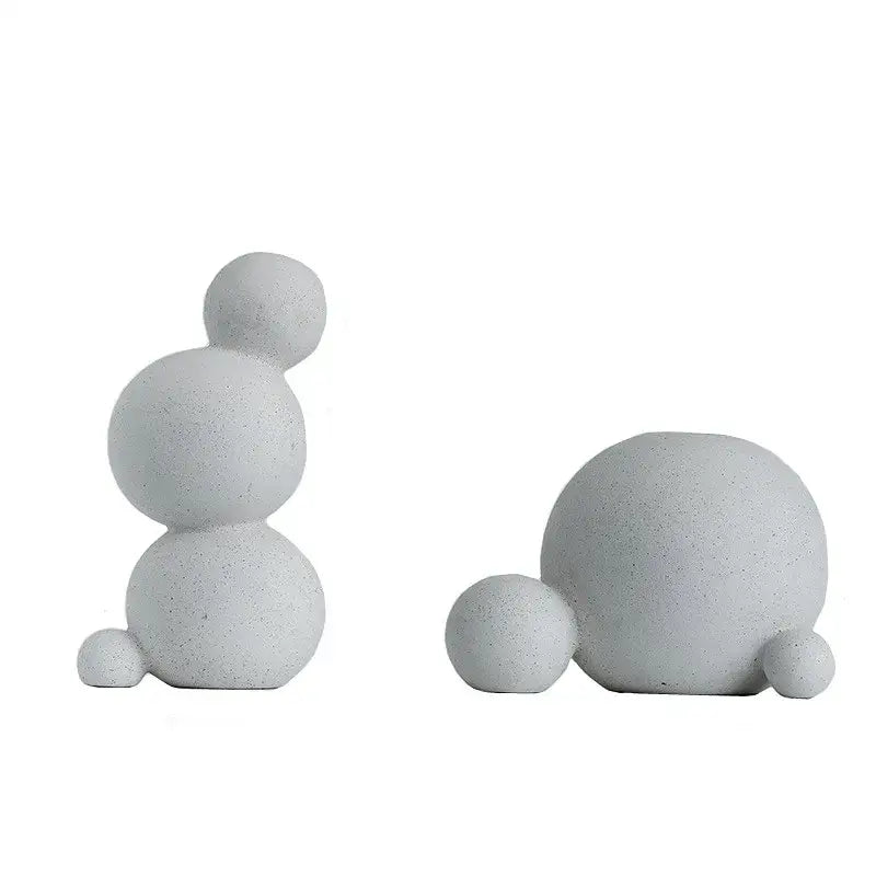 Minimalist white speckled geometric ceramic handicraft living room sphere