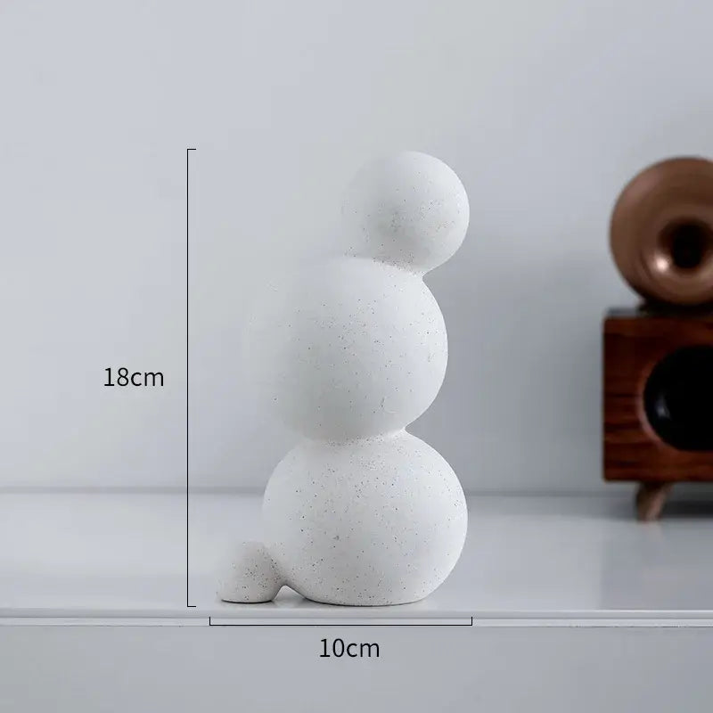 Minimalist white speckled geometric ceramic handicraft living room sphere