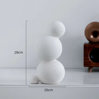 Minimalist white speckled geometric ceramic handicraft living room sphere
