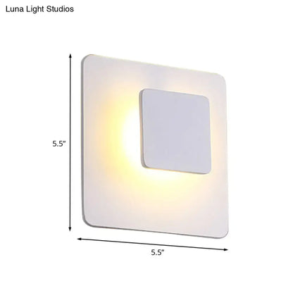 Minimalist white square led sconce lighting – bedroom warm light