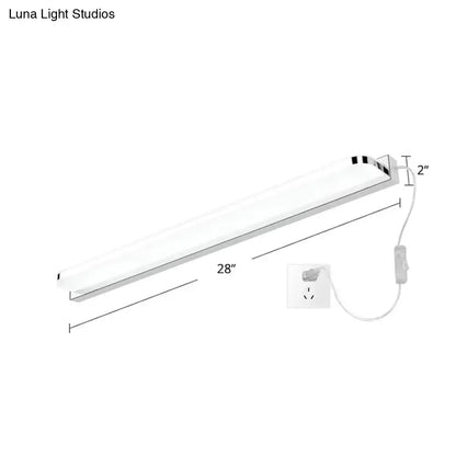 Minimalist white stainless steel led wall light bathroom fixture
