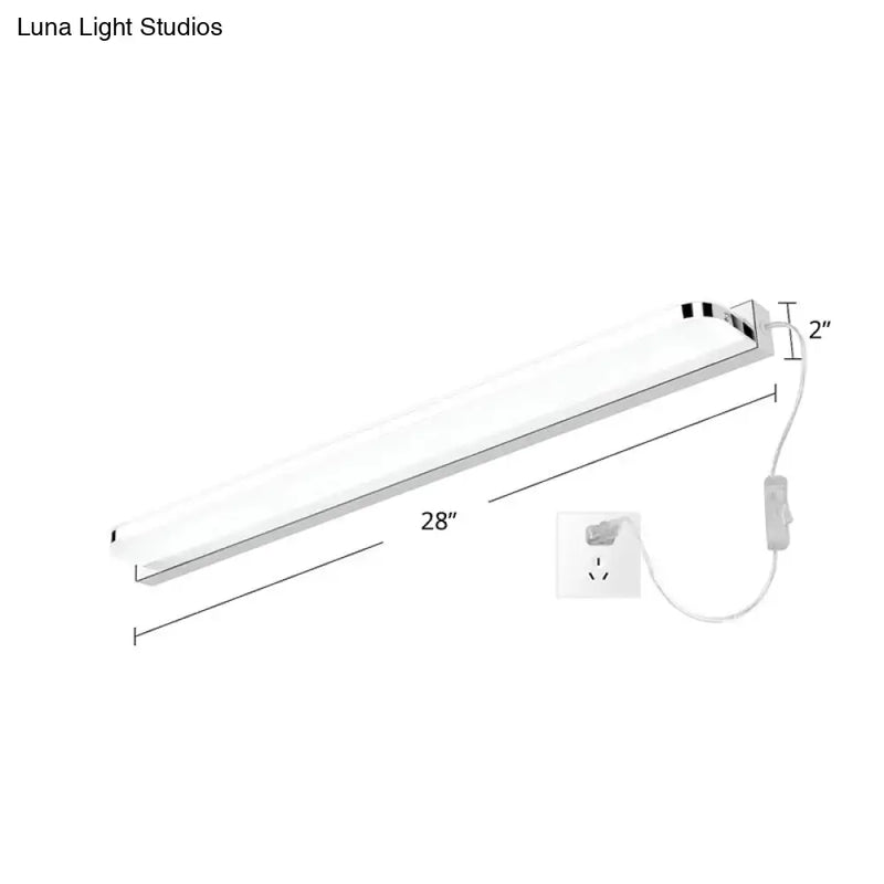 Minimalist white stainless steel led wall light bathroom fixture