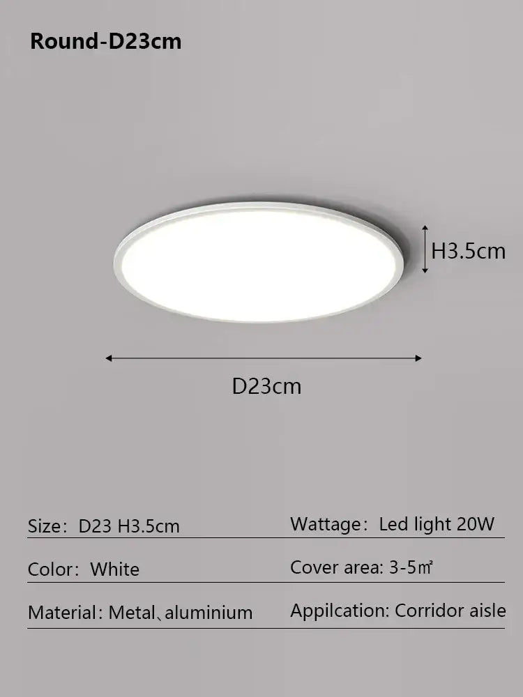 Minimalist white ultra thin led ceiling light for living room