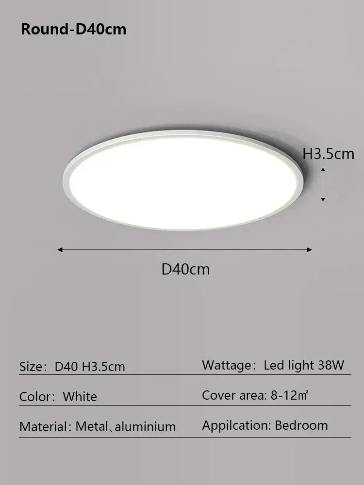 Minimalist white ultra thin led ceiling light for living room