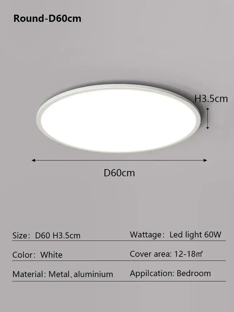 Minimalist white ultra thin led ceiling light for living room