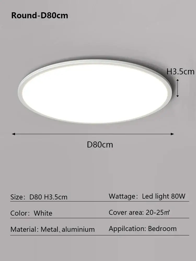 Minimalist white ultra thin led ceiling light for living room