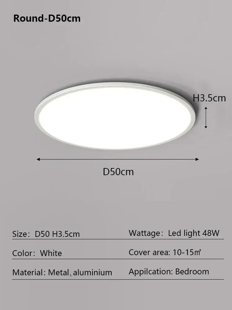 Minimalist white ultra thin led ceiling light for living room