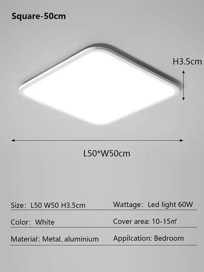 Minimalist white ultra thin led ceiling light for living room