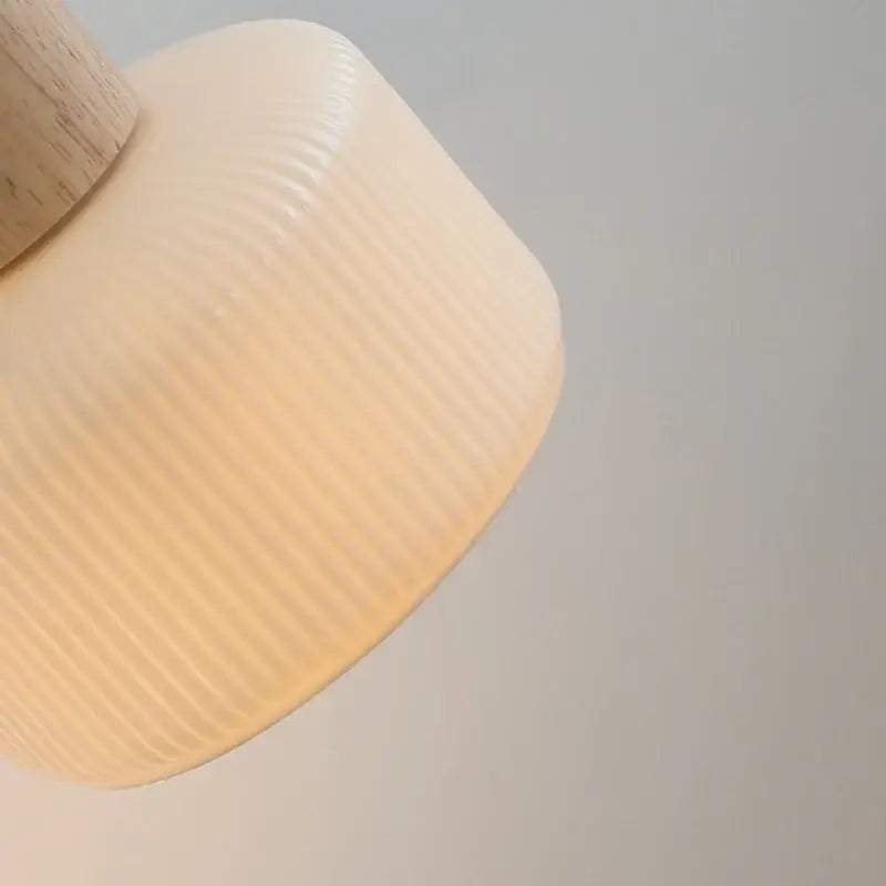 Minimalist wood and white ceramic led wall light bedroom lamp