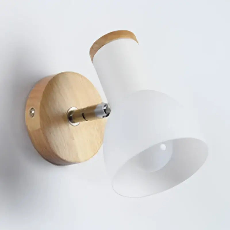 Minimalist wood and white matte wall lamp study room light