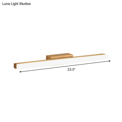 DecorBites™ Minimalist Wood Linear Vanity Sconce Light - Beige LED Wall Fixture (16"/23.5"/31.5" Width)
