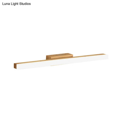 DecorBites™ Minimalist Wood Linear Vanity Sconce Light - Beige LED Wall Fixture (16"/23.5"/31.5" Width)