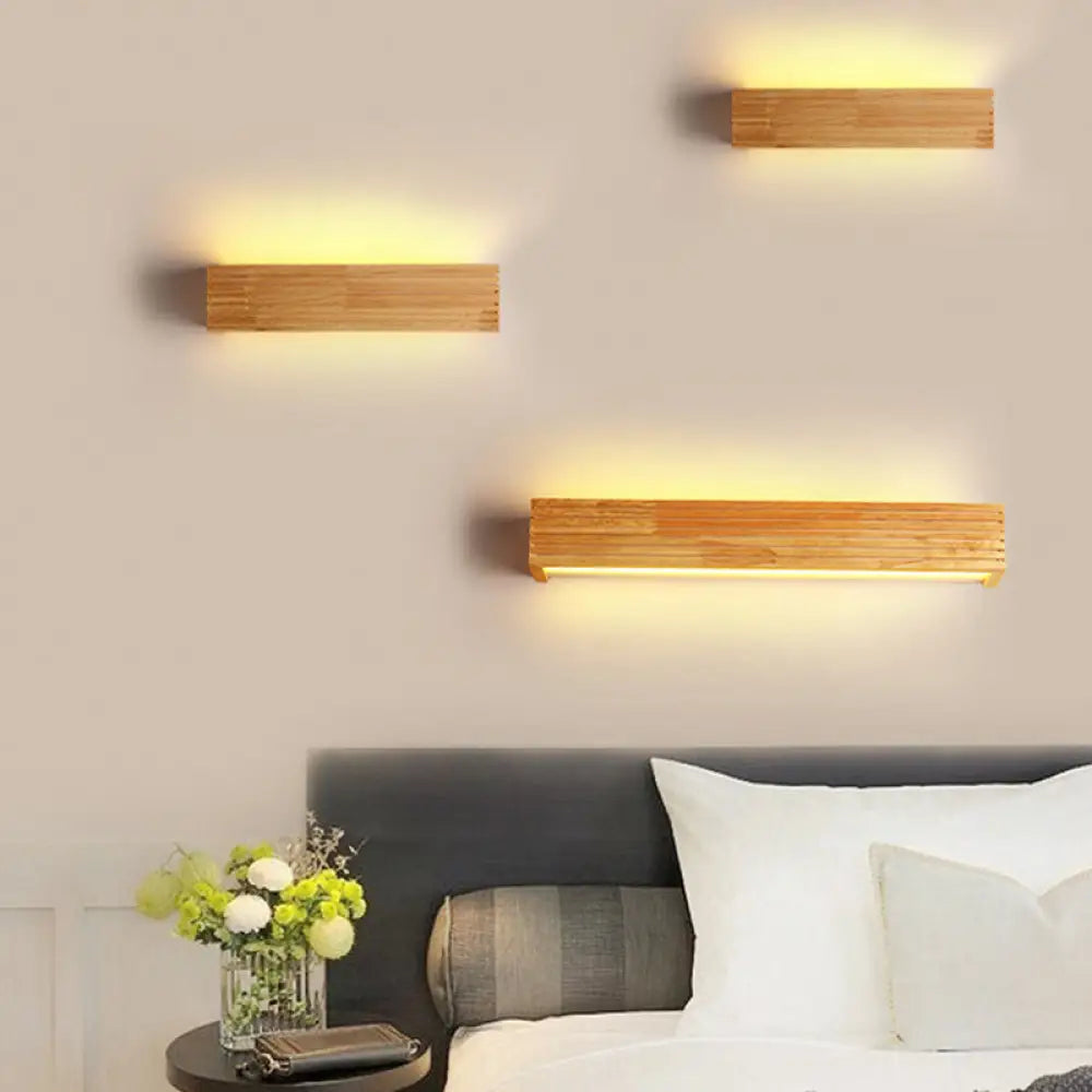 DecorBites™ Minimalist Wood Wall Sconce Light with LED Vanity Light and Acrylic Shade for Bathroom