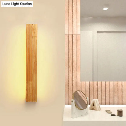 DecorBites™ Minimalist Wood Wall Sconce Light with LED Vanity Light and Acrylic Shade for Bathroom