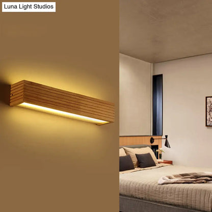 DecorBites™ Minimalist Wood Wall Sconce Light with LED Vanity Light and Acrylic Shade for Bathroom