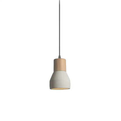 Minimalist wood & white ceramic pendant lamp for bedroom