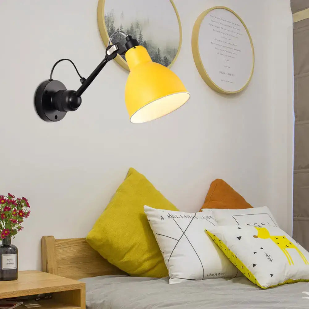 Minimalist yellow & black wall mounted lamp for living room