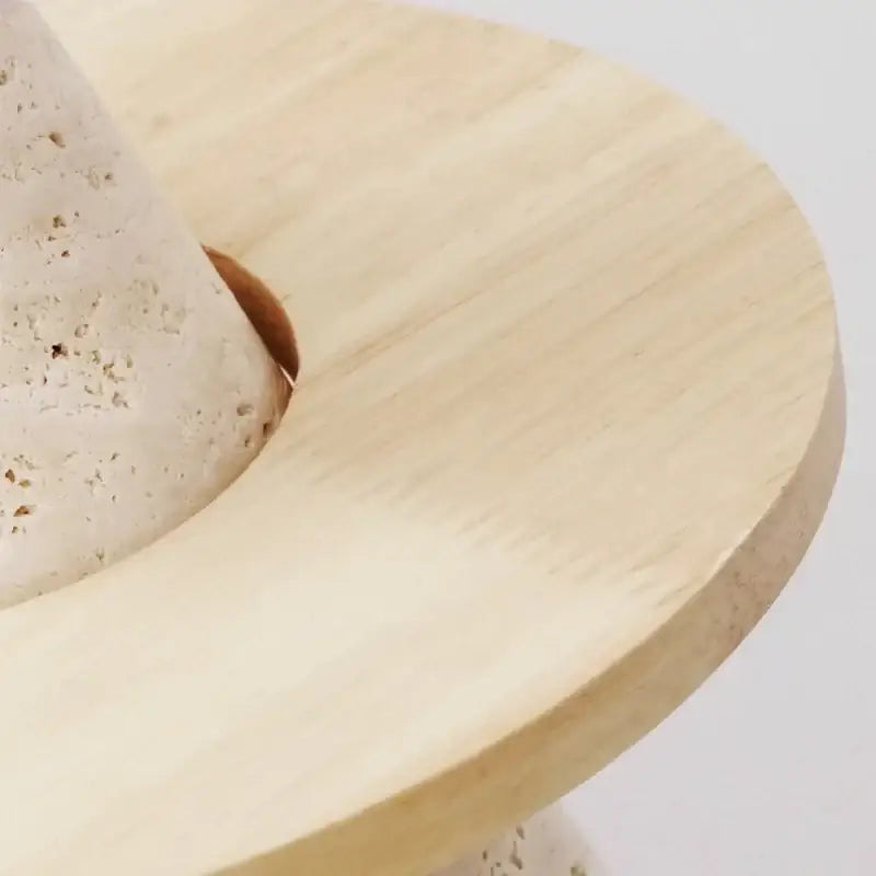 Minimalist yellow stone and wood led pendant light for bedroom