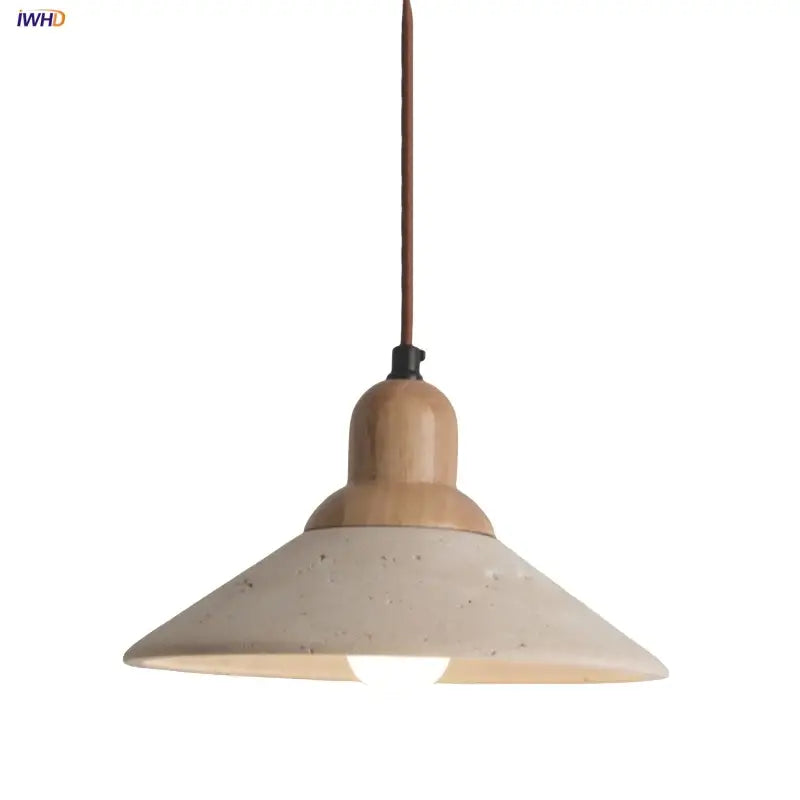 Minimalist yellow travertine stone pendant light for dining room