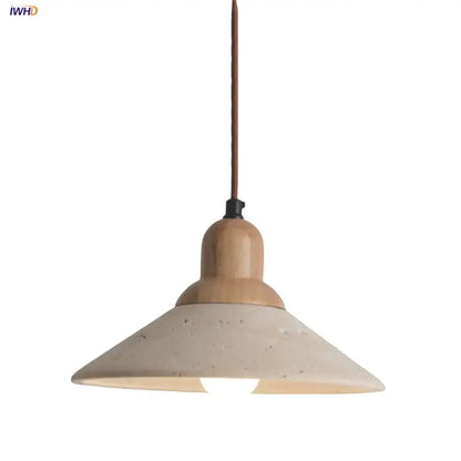 Minimalist yellow travertine stone pendant light for dining room
