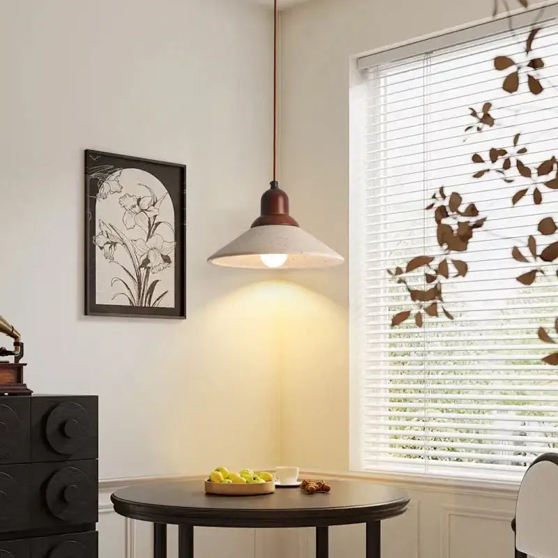 Minimalist yellow travertine stone pendant light for dining room