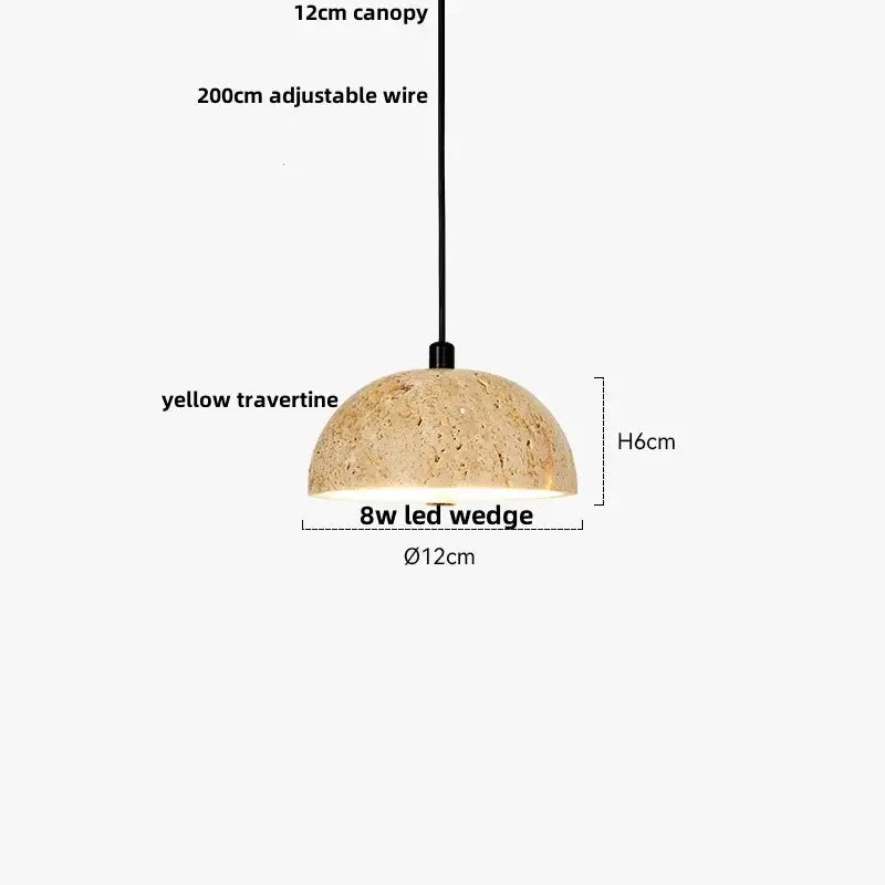 Minimalist yellow travertine stone pendant light for dining room