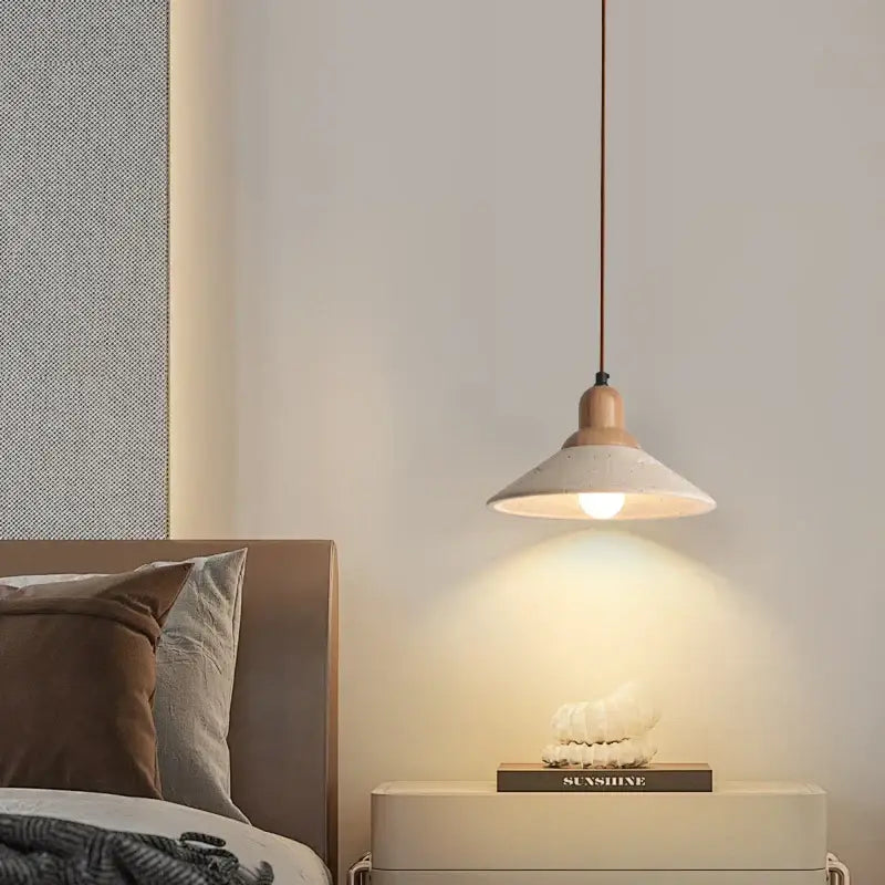 Minimalist yellow travertine stone pendant light for dining room