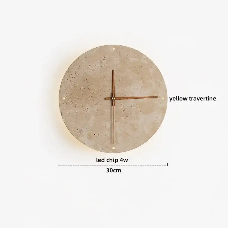 Minimalist yellow travertine & white glass led wall light bedroom