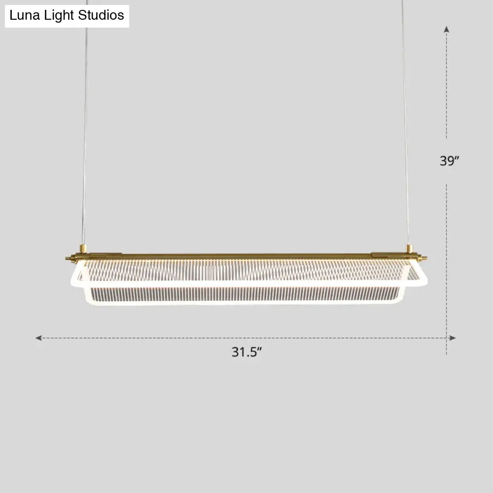 DecorBites™ Minimalistic Acrylic Dining Room Pendant Light - Folding Island Light in Gold