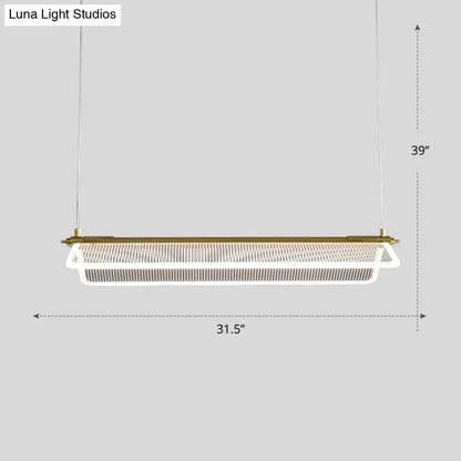 DecorBites™ Minimalistic Acrylic Dining Room Pendant Light - Folding Island Light in Gold