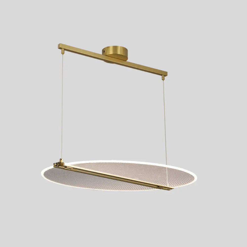 DecorBites™ Minimalistic Acrylic Dining Room Pendant Light - Folding Island Light in Gold