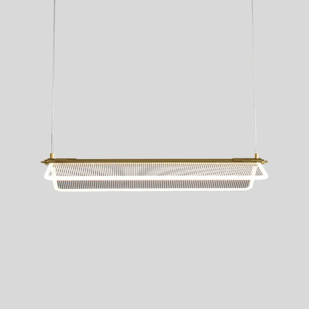 DecorBites™ Minimalistic Acrylic Dining Room Pendant Light - Folding Island Light in Gold