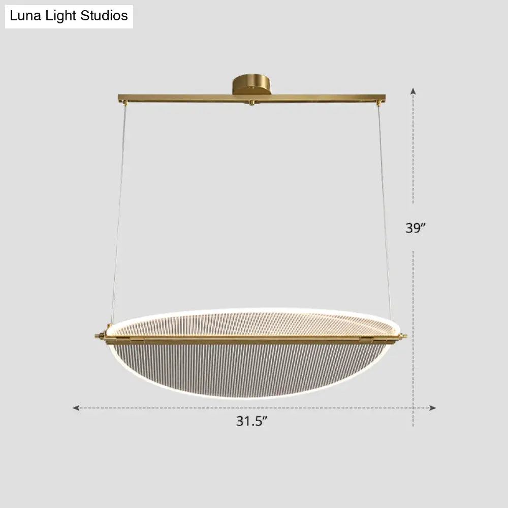 DecorBites™ Minimalistic Acrylic Dining Room Pendant Light - Folding Island Light in Gold
