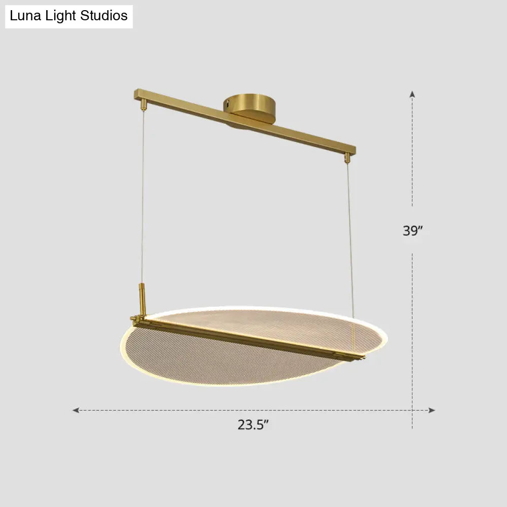 DecorBites™ Minimalistic Acrylic Dining Room Pendant Light - Folding Island Light in Gold