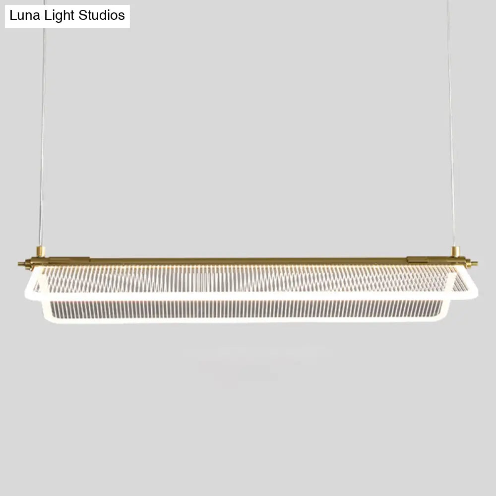 DecorBites™ Minimalistic Acrylic Dining Room Pendant Light - Folding Island Light in Gold