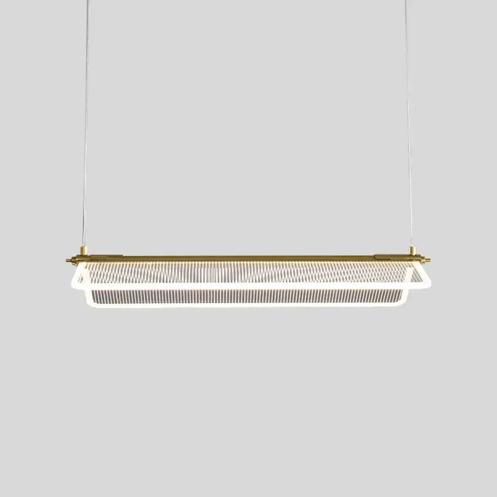 Minimalistic acrylic folding island light gold dining room pendant