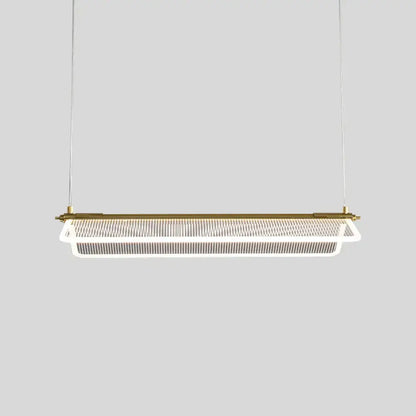 Minimalistic acrylic folding island light gold dining room pendant