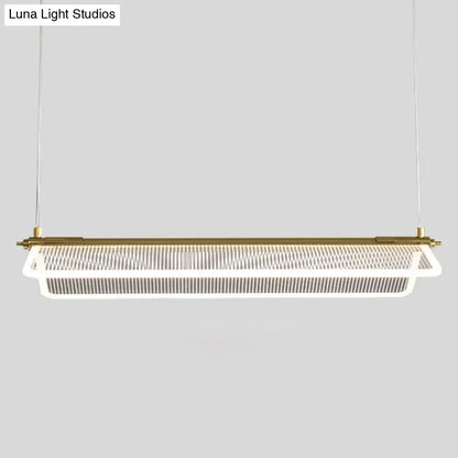 Minimalistic acrylic folding island light gold dining room pendant