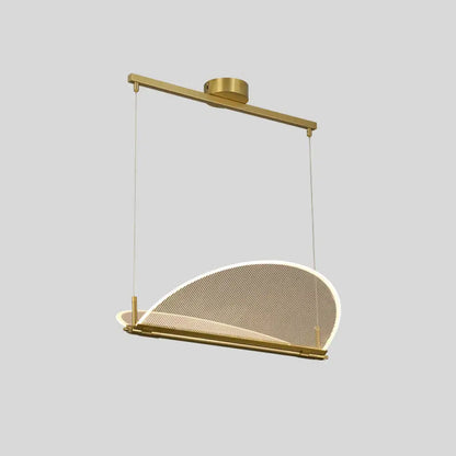 Minimalistic acrylic folding island light gold dining room pendant