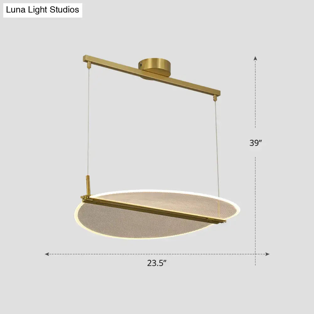 Minimalistic acrylic folding island light gold dining room pendant