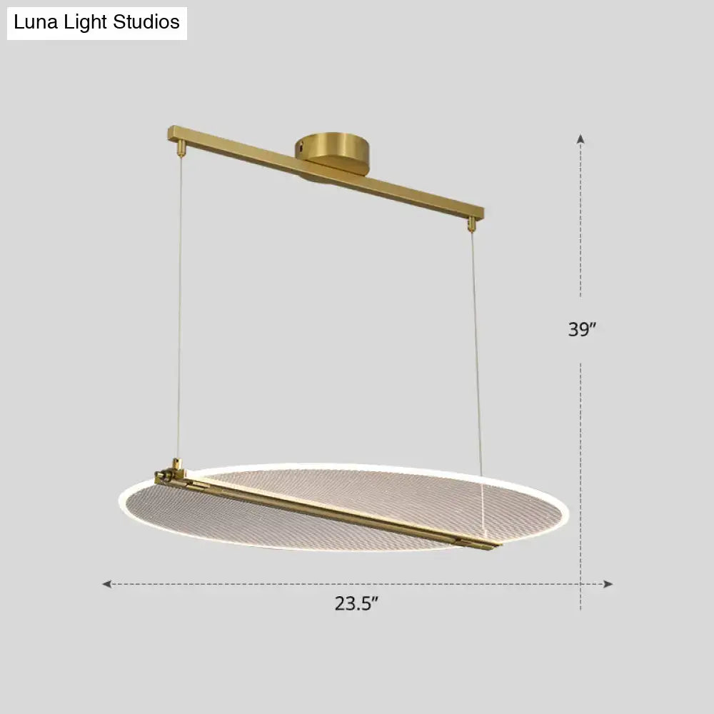 Minimalistic acrylic folding island light gold dining room pendant