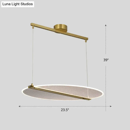 Minimalistic acrylic folding island light gold dining room pendant