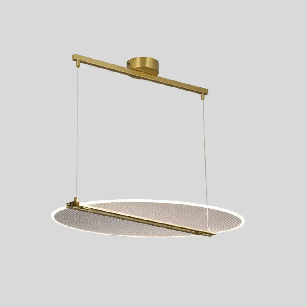 Minimalistic acrylic folding island light gold dining room pendant