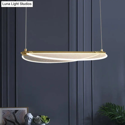 Minimalistic acrylic folding island light gold dining room pendant